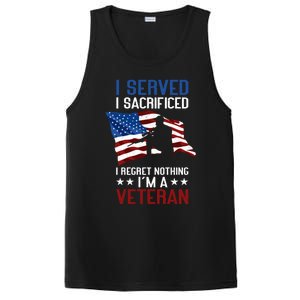 I Served I Sacrificed I Regret Nothing I'm A Veteran Cute Gift PosiCharge Competitor Tank