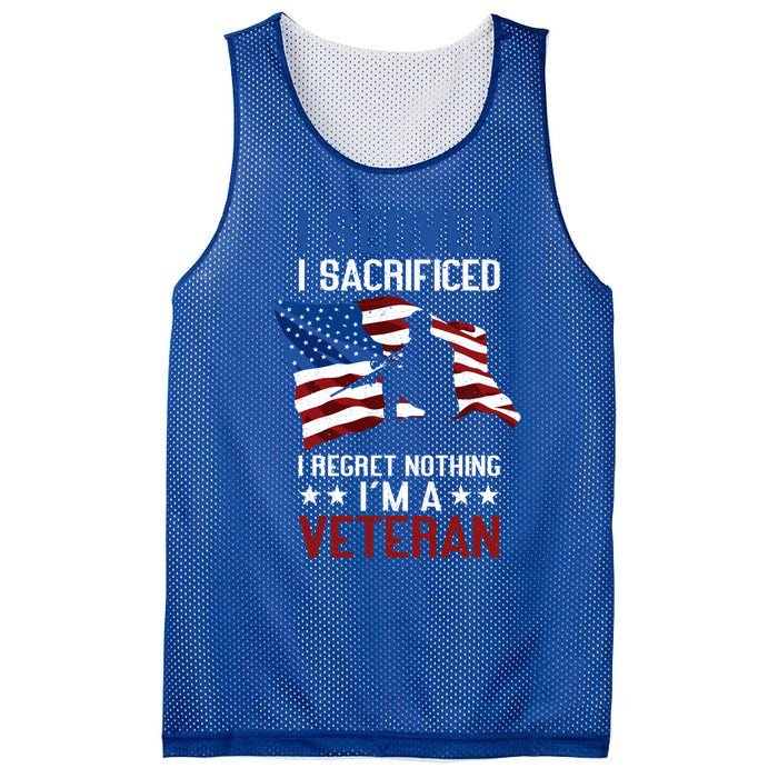 I Served I Sacrificed I Regret Nothing I'm A Veteran Cute Gift Mesh Reversible Basketball Jersey Tank