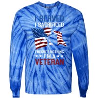 I Served I Sacrificed I Regret Nothing I'm A Veteran Cute Gift Tie-Dye Long Sleeve Shirt