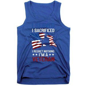 I Served I Sacrificed I Regret Nothing I'm A Veteran Cute Gift Tank Top