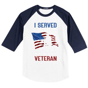 I Served I Sacrificed I Regret Nothing I'm A Veteran Cute Gift Baseball Sleeve Shirt