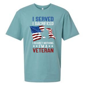 I Served I Sacrificed I Regret Nothing I'm A Veteran Cute Gift Sueded Cloud Jersey T-Shirt