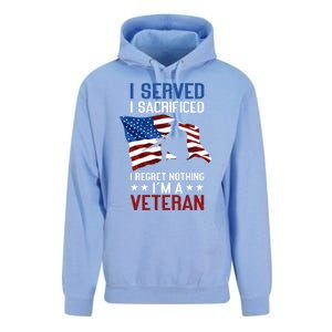 I Served I Sacrificed I Regret Nothing I'm A Veteran Cute Gift Unisex Surf Hoodie