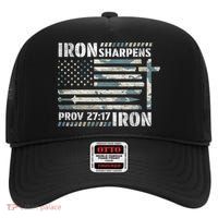 Iron Sharpens Iron Proverbs Bible Verse Christian High Crown Mesh Back Trucker Hat