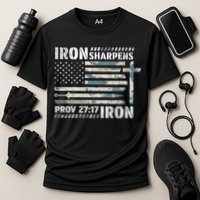 Iron Sharpens Iron Proverbs Bible Verse Christian Cooling Performance Crew T-Shirt