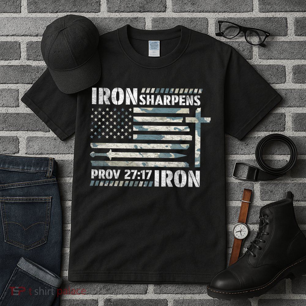 Iron Sharpens Iron Proverbs Bible Verse Christian Tall T-Shirt