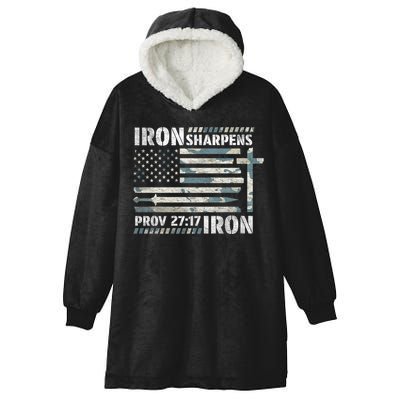 Iron Sharpens Iron Proverbs Bible Verse Christian Hooded Wearable Blanket