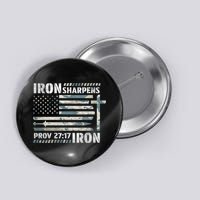 Iron Sharpens Iron Proverbs Bible Verse Christian Button