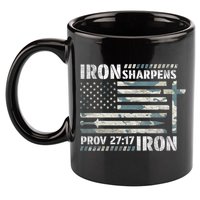 Iron Sharpens Iron Proverbs Bible Verse Christian 11oz C Handle Ceramic Mug