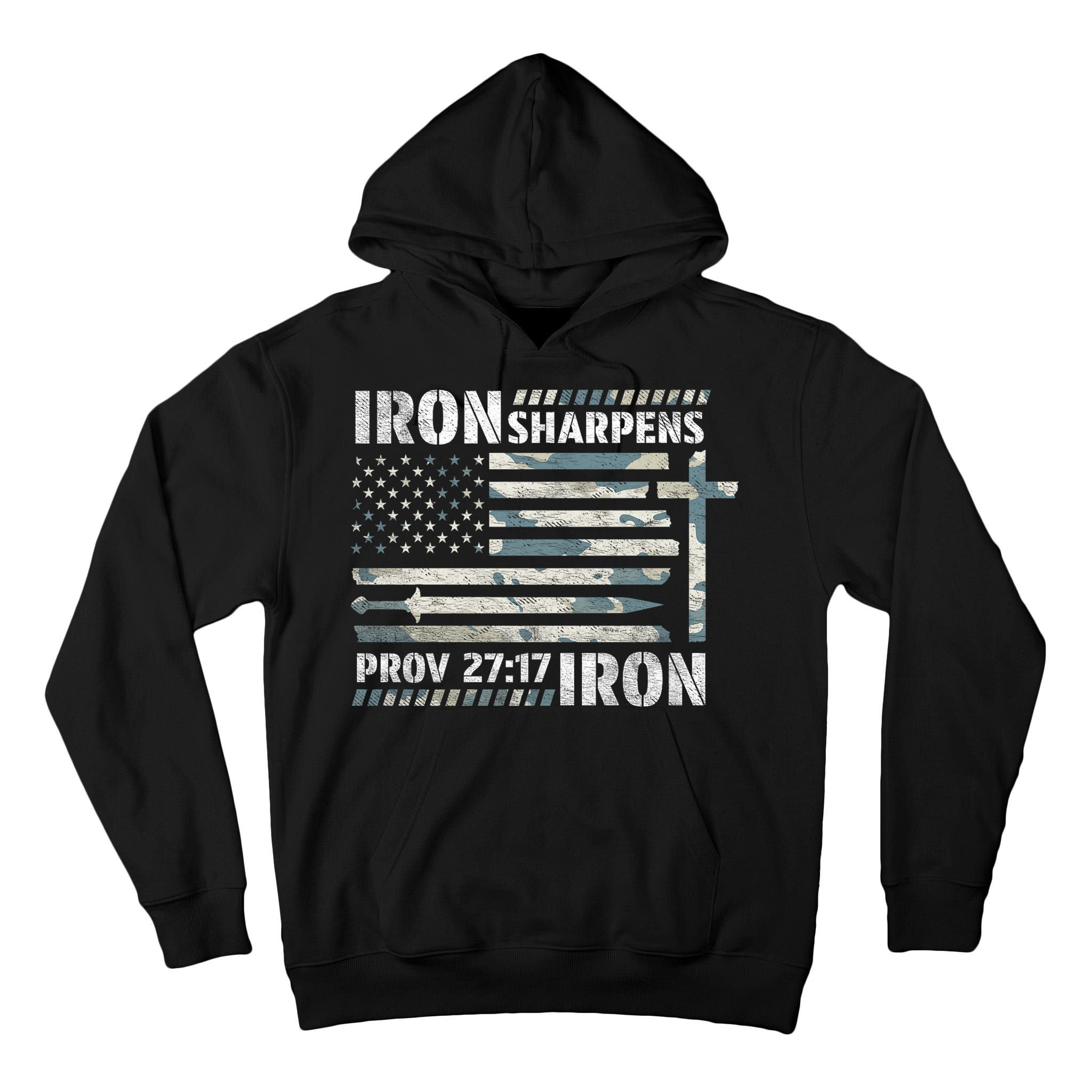 Iron Sharpens Iron Proverbs Bible Verse Christian Tall Hoodie