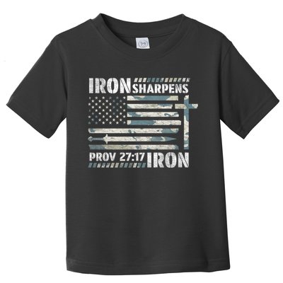 Iron Sharpens Iron Proverbs Bible Verse Christian Toddler T-Shirt