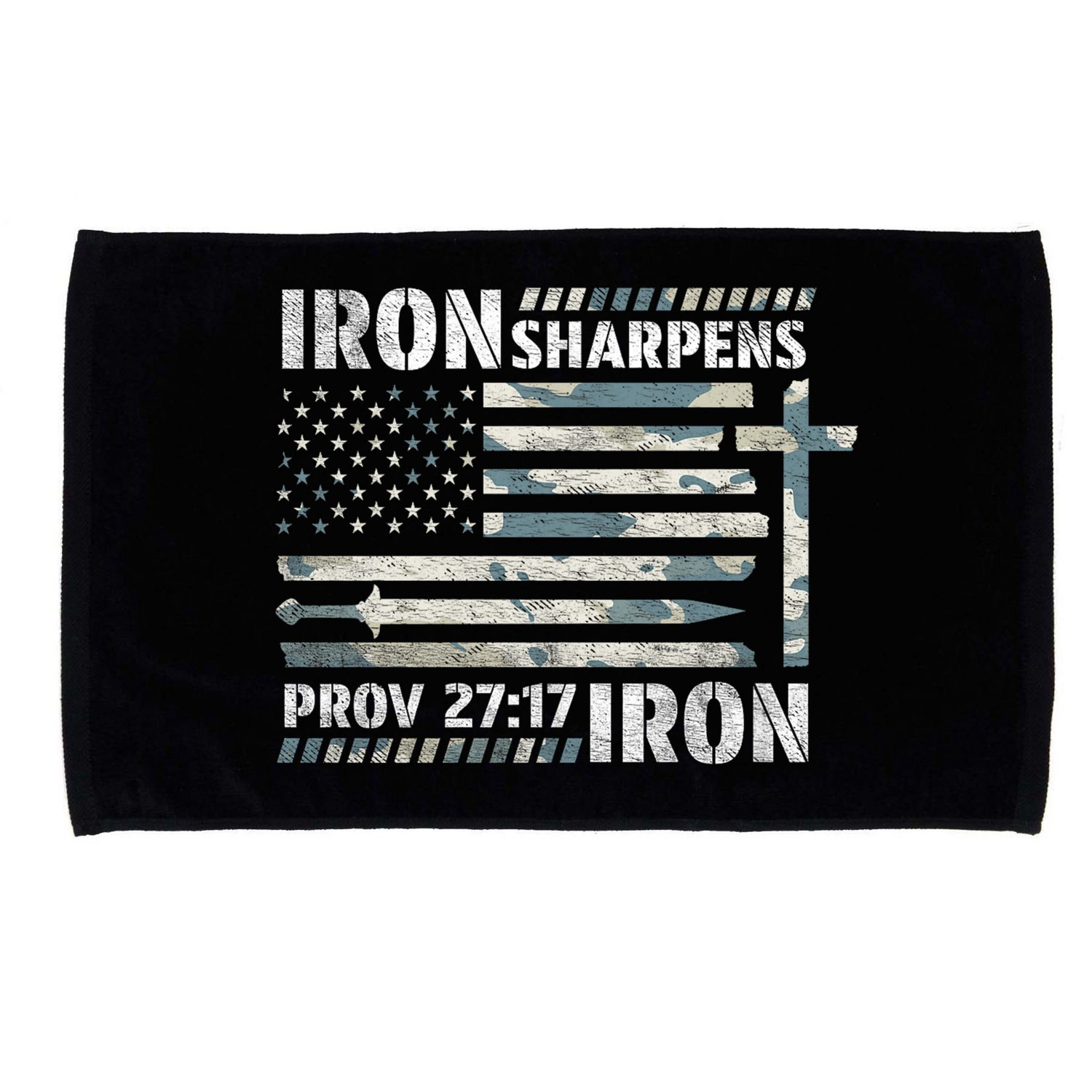 Iron Sharpens Iron Proverbs Bible Verse Christian Microfiber Hand Towel