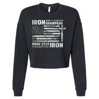 Iron Sharpens Iron Proverbs Bible Verse Christian Cropped Pullover Crew