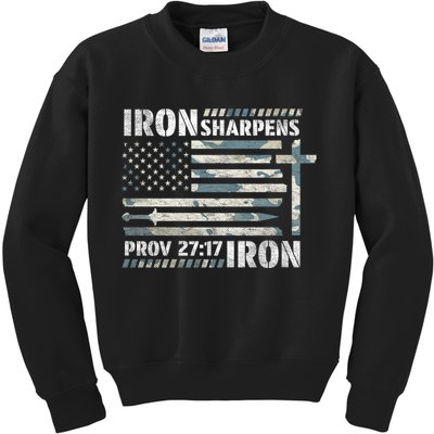 Iron Sharpens Iron Proverbs Bible Verse Christian Kids Sweatshirt