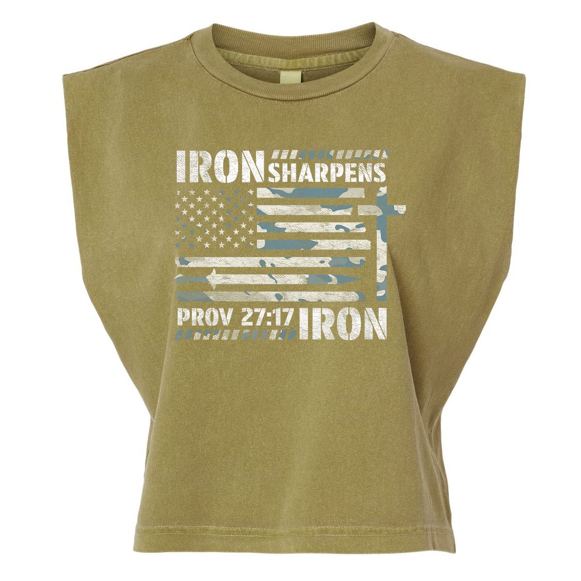 Iron Sharpens Iron Proverbs Bible Verse Christian Garment-Dyed Women's Muscle Tee