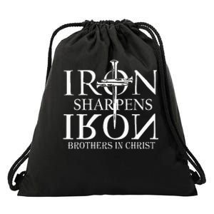 Iron Sharpens Iron Brothers In Christ Drawstring Bag