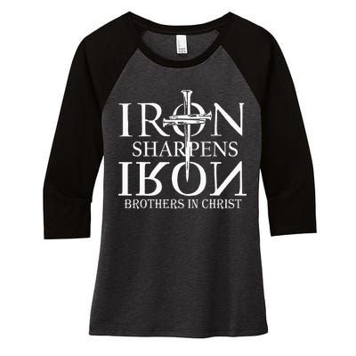Iron Sharpens Iron Brothers In Christ Women's Tri-Blend 3/4-Sleeve Raglan Shirt