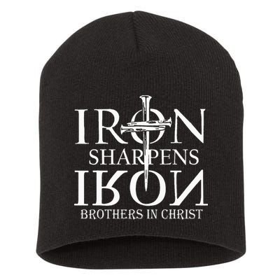 Iron Sharpens Iron Brothers In Christ Short Acrylic Beanie