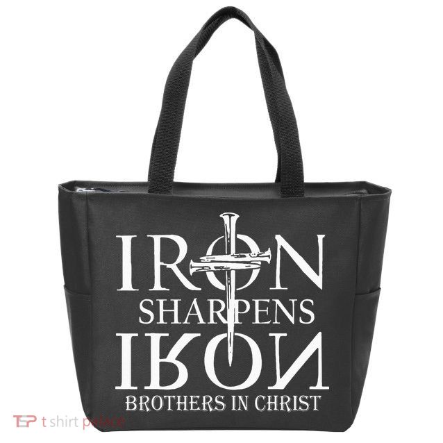 Iron Sharpens Iron Brothers In Christ Zip Tote Bag