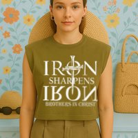 Iron Sharpens Iron Brothers In Christ Garment-Dyed Women's Muscle Tee