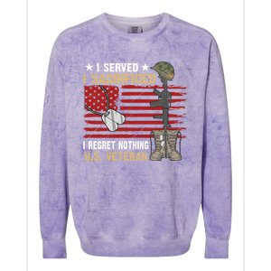 I Served I Sacrificed Us Veteran Awesome Graphic Classic Cool Gift Colorblast Crewneck Sweatshirt