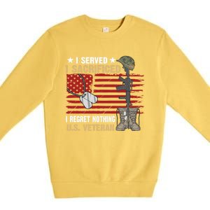 I Served I Sacrificed Us Veteran Awesome Graphic Classic Cool Gift Premium Crewneck Sweatshirt