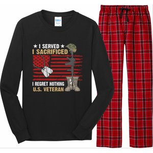 I Served I Sacrificed Us Veteran Awesome Graphic Classic Cool Gift Long Sleeve Pajama Set