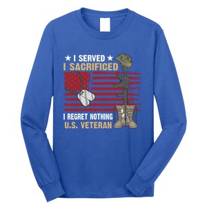 I Served I Sacrificed Us Veteran Awesome Graphic Classic Cool Gift Long Sleeve Shirt