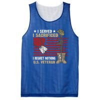 I Served I Sacrificed Us Veteran Awesome Graphic Classic Cool Gift Mesh Reversible Basketball Jersey Tank