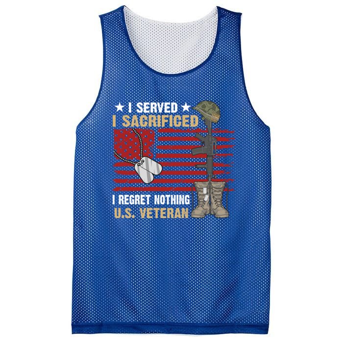 I Served I Sacrificed Us Veteran Awesome Graphic Classic Cool Gift Mesh Reversible Basketball Jersey Tank