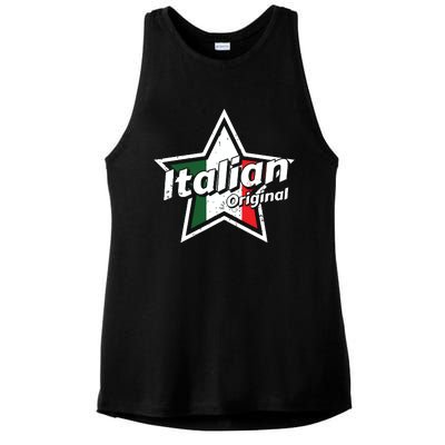 Italian Shirts Italy Flag Shirts Proud Men Italian Ladies PosiCharge Tri-Blend Wicking Tank