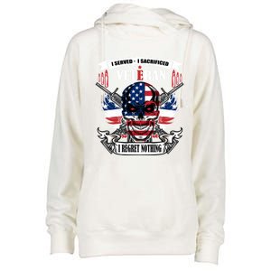 I Served I Sacrificed Veteran I Regret Nothing Gift Womens Funnel Neck Pullover Hood