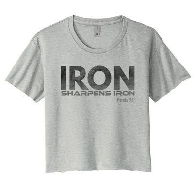 Iron Sharpens Iron Meaningful Gift Women's Crop Top Tee