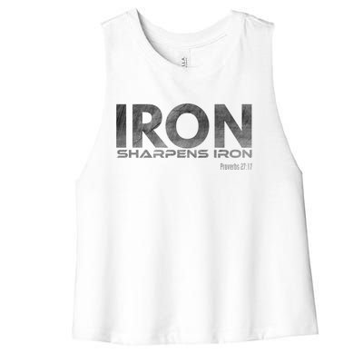 Iron Sharpens Iron Meaningful Gift Women's Racerback Cropped Tank