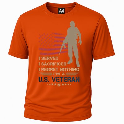 I Served I Sacrificed I Regret Nothing Us Veterans Day Gift Cooling Performance Crew T-Shirt