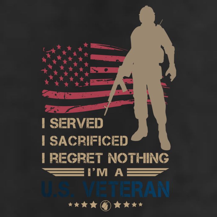 I Served I Sacrificed I Regret Nothing Us Veterans Day Gift 7 Panel Mesh Trucker Snapback Hat