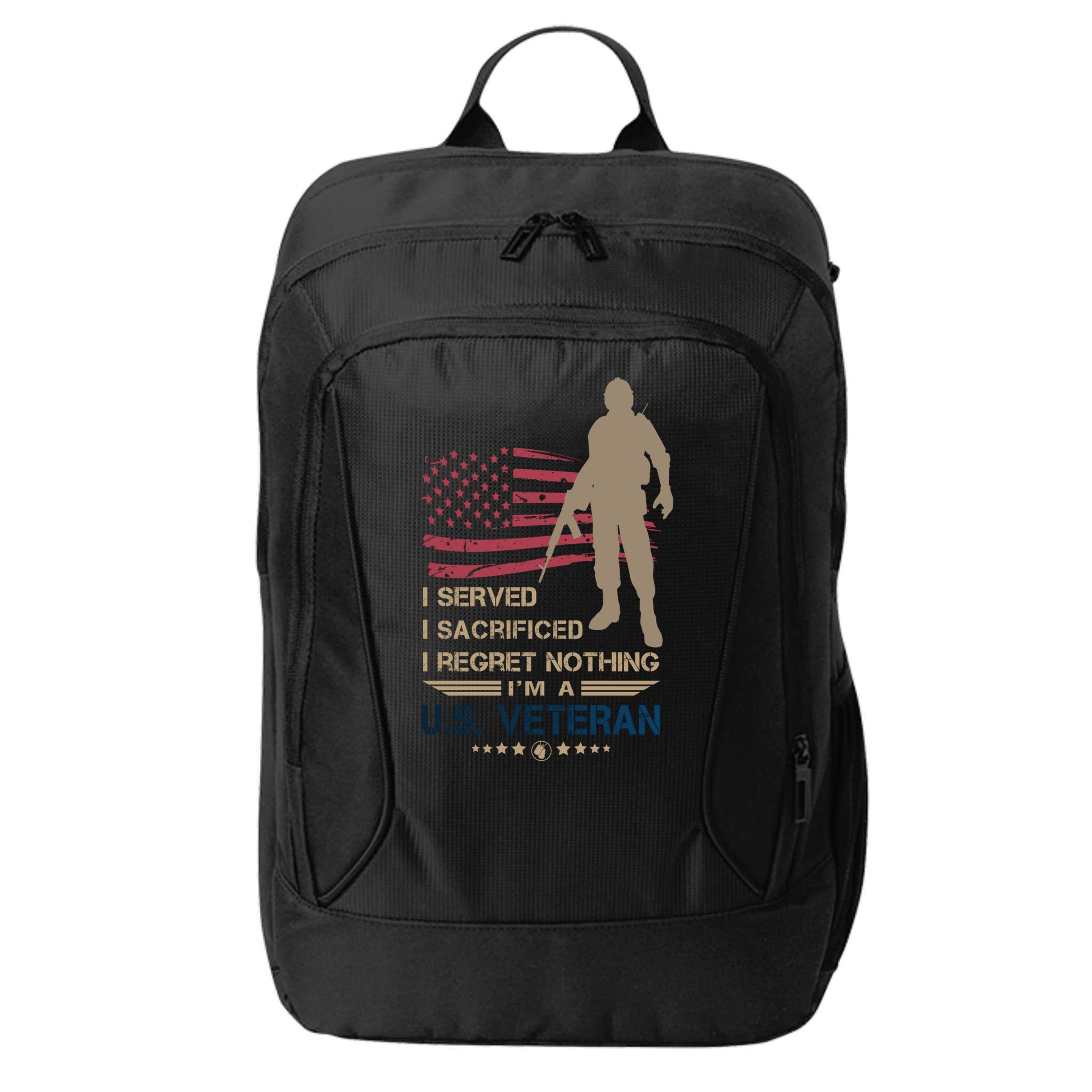 I Served I Sacrificed I Regret Nothing Us Veterans Day Gift City Backpack