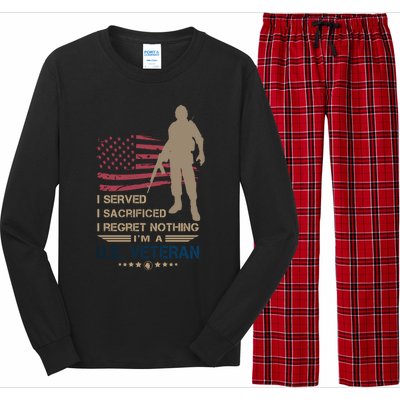 I Served I Sacrificed I Regret Nothing Us Veterans Day Gift Long Sleeve Pajama Set