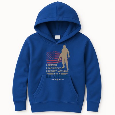 I Served I Sacrificed I Regret Nothing Us Veterans Day Gift Kids Hoodie