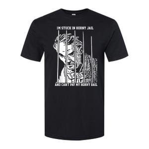 Im Stuck In Horny Jail And Cant Pay My Horny Bail Softstyle CVC T-Shirt