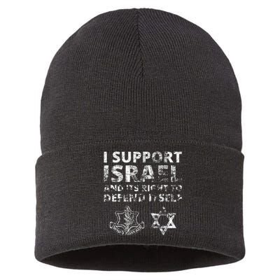 I Support Israel And Its Right To Defend Itself Sustainable Knit Beanie