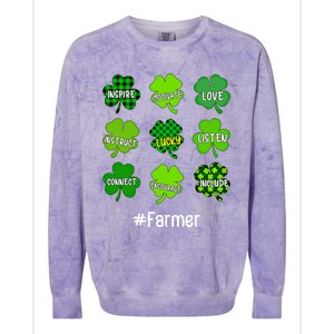 Irish Shamrock Inspire Love Lucky Farmer St Patricks Day Cool Gift Colorblast Crewneck Sweatshirt