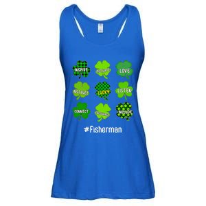 Irish Shamrock Inspire Love Lucky Fisher St Patricks Day Cute Gift Ladies Essential Flowy Tank