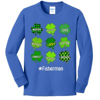 Irish Shamrock Inspire Love Lucky Fisher St Patricks Day Cute Gift Kids Long Sleeve Shirt