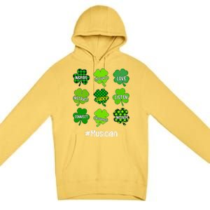 Irish Shamrock Inspire Love Lucky Musician St Patricks Day Gift Premium Pullover Hoodie