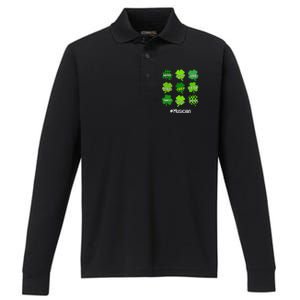 Irish Shamrock Inspire Love Lucky Musician St Patricks Day Gift Performance Long Sleeve Polo