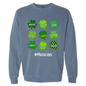 Irish Shamrock Inspire Love Lucky Musician St Patricks Day Gift Garment-Dyed Sweatshirt