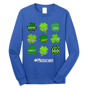 Irish Shamrock Inspire Love Lucky Musician St Patricks Day Gift Long Sleeve Shirt