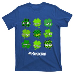 Irish Shamrock Inspire Love Lucky Musician St Patricks Day Gift T-Shirt