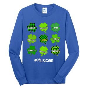 Irish Shamrock Inspire Love Lucky Musician St Patricks Day Gift Tall Long Sleeve T-Shirt